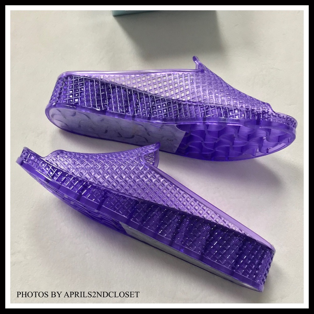 JEFFREY CAMPBELL SLIDES JELLY WEDGE SANDALS A2C - Picture 5 of 8